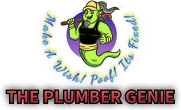 MAKE A WISH! POOF! ITS FIXED! THE PLUMBER GENIE logo