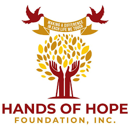 MAKING A DIFFERENCE IN EACH LIFE WE TOUCH HANDS OF HOPE FOUNDATION, INC. logo
