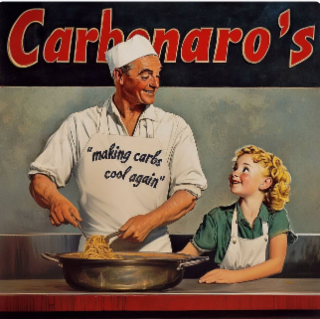 MAKING CARBS COOL AGAIN, CARBONARO'S logo