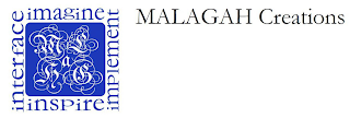 MALAGAH CREATIONS IMAGINE INSPIRE INTERFACE IMPLEMENT M A L G H logo