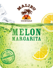 MALIBU COCKTAILS MELON MARGARITA SPIRIT OF THE CARIBBEAN logo