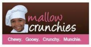 MALLOW CRUNCHIES CHEWY. GOOEY. CRUNCHY. MUNCHIE. logo