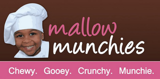 MALLOW MUNCHIES CHEWY. GOOEY. CRUNCHY. MUNCHIE. logo