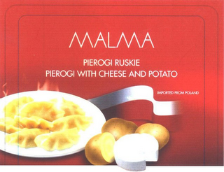 MALMA PIEROGI RUSKIE PIEROGI WITH CHEESE AND POTATO IMPORTED FROM POLAND logo