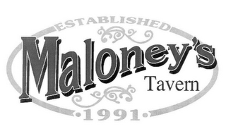 MALONEY'S ESTABLISHED TAVERN 1991 logo