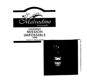 MALVADINO VINEYARDS CALIFORNIA MISSION IMPOSSIBLE 1995 logo