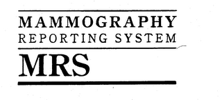 MAMMOGRAPHY REPORTING SYSTEM MRS logo