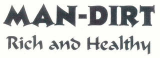 MAN-DIRT RICH AND HEALTHY logo