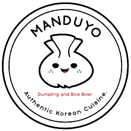 MANDUYO DUMPLINGS AND RICE BOWL AUTHENTIC KOREAN CUISINE logo