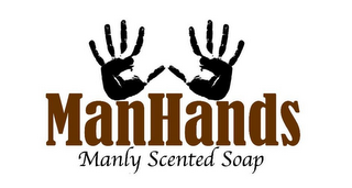 MANHANDS MANLY SCENTED SOAP logo