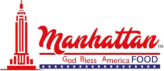 MANHATTAN FOOD GOD BLESS AMERICA logo