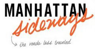 MANHATTAN SIDEWAYS THE ROADS LESS TRAVELED logo