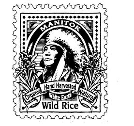 MANITOK WILD RICE WHITE EARTH ORGANIC HAND HARVESTED NATURAL logo