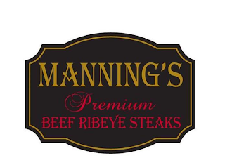 MANNING'S PREMIUM BEEF RIBEYE STEAKS logo