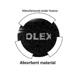 MANUFACTURED UNDER LICENSE OLEX ABSORBENT MATERIAL logo