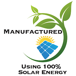 MANUFACTURED USING 100% SOLAR ENERGY logo