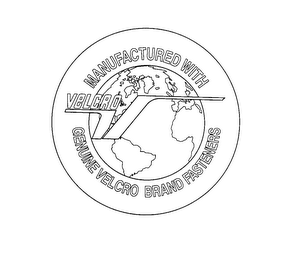 MANUFACTURED WITH VELCRO GENUINE VELCRO BRAND FASTENERS logo