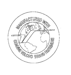 MANUFACTURED WITH VELCRO GENUINE VELCRO BRAND FASTENERS logo