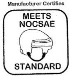MANUFACTURER CERTIFIES MEETS NOCSAE STANDARD logo