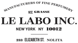 MANUFACTURERS OF FINE PERFUMERY NYC GRASSE LE LABO INC. NEW YORK NY 10012 233 ELIZABETH STREET logo