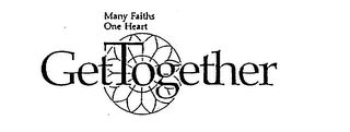 MANY FAITHS ONE HEART GET TOGETHER logo