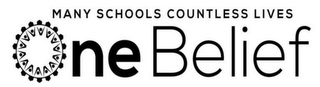 MANY SCHOOLS COUNTLESS LIVES ONE BELIEF logo