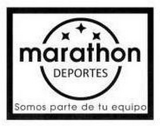MARATHON DEPORTES SOMOS PARTE DE TU EQUIPO logo