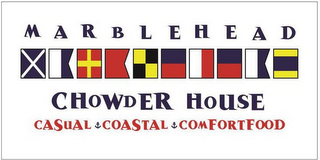 MARBLEHEAD CHOWDER HOUSE CASUAL COASTALCOMFORT FOOD logo