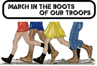 MARCH IN THE BOOTS OF OUR TROOPS logo