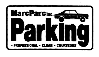 MARCPARC INC. PARKING PROFESSIONAL CLEAN COURTEOUS logo