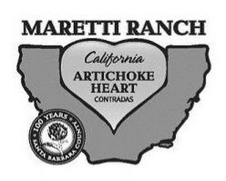 MARETTI RANCH CALIFORNIA ARTICHOKE HEART CONTRADAS · 100 YEARS · SANTA BARBARA COUNTY logo