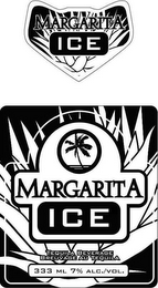 MARGARITA ICE BLUE AGAVE TEQUILA TEQUILA BEVERAGE BREUVAGE AU TEQUILA 333 ML 7% ALC./VOL. logo