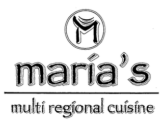 MARIA'S MULTI REGIONAL CUISINE logo