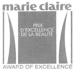 MARIE CLAIRE PRIX D'EXCELLENCE DE LA BEAUTE AWARD OF EXCELLENCE logo