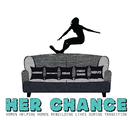 MARINE AIR FORCE ARMY COAST GUARD NAVY HER CHANCE WOMEN HELPING WOMEN REBUILDING LIVES DURING TRANSITION logo