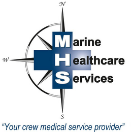 MARINE HEALTHCARE SERVICES N W S "YOUR CREW MEDICAL SERVICE PROVIDER" logo