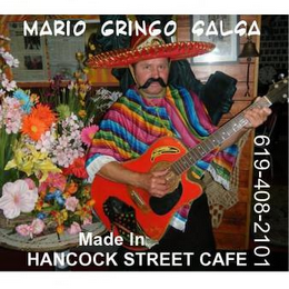 MARIO GRINGO SALSA 619-408-2101 MADE IN HANCOCK STREET CAFE logo