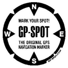 MARK YOUR SPOT! N W E S GP-SPOT THE ORIGINAL GPS NAVIGATION MARKER GP-SPOT.COM logo