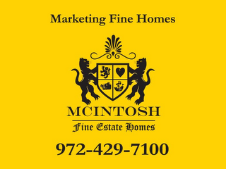 MARKETING FINE HOMES MCINTOSH FINE ESTATE HOMES 972-429-7100 logo