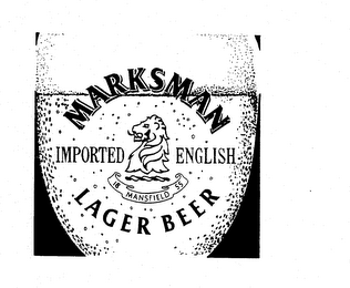 MARKSMAN IMPORTED ENGLISH LAGER BEER MANSFIELD 1855 logo