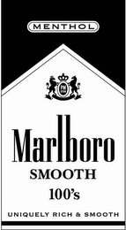 MARLBORO SMOOTH 100'S MENTHOL UNIQUELY RICH & SMOOTH PM USA logo