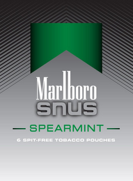 MARLBORO SNUS SPEARMINT 6 SPIT-FREE TOBACCO POUCHES logo