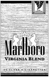MARLBORO VIRGINIA BLEND 20 CLASS A CIGARETTES FINE TOBACCOS logo