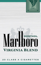 MARLBORO VIRGINIA BLEND MENTHOL 20 CLASS A CIGARETTES FINE TOBACCOS logo