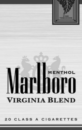 MARLBORO VIRGINIA BLEND MENTHOL 20 CLASS A CIGARETTES FINE TOBACCOS logo