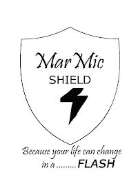 MARMICSHIELD BECAUSE YOUR LIFE CAN CHANGE IN A ......... FLASH logo