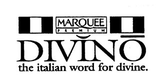 MARQUEE PREMIUM DIVINO THE ITALIAN WORD FOR DIVINE. logo