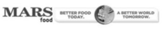 MARS FOOD BETTER FOOD TODAY. A BETTER WORLD TOMORROW. logo