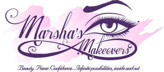 MARSHA'S MAKEOVERS BEAUTY. POWER. CONFIDENCE...INFINITE POSSIBILITIES, INSIDE AND OUT logo