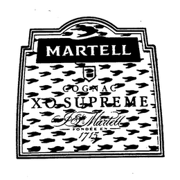 MARTELL XO SUPREME COGNAC JF MARTELL FONDEE EN 1715